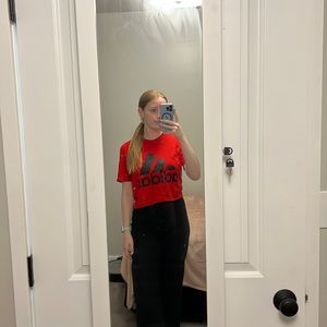 Red adidas shirt